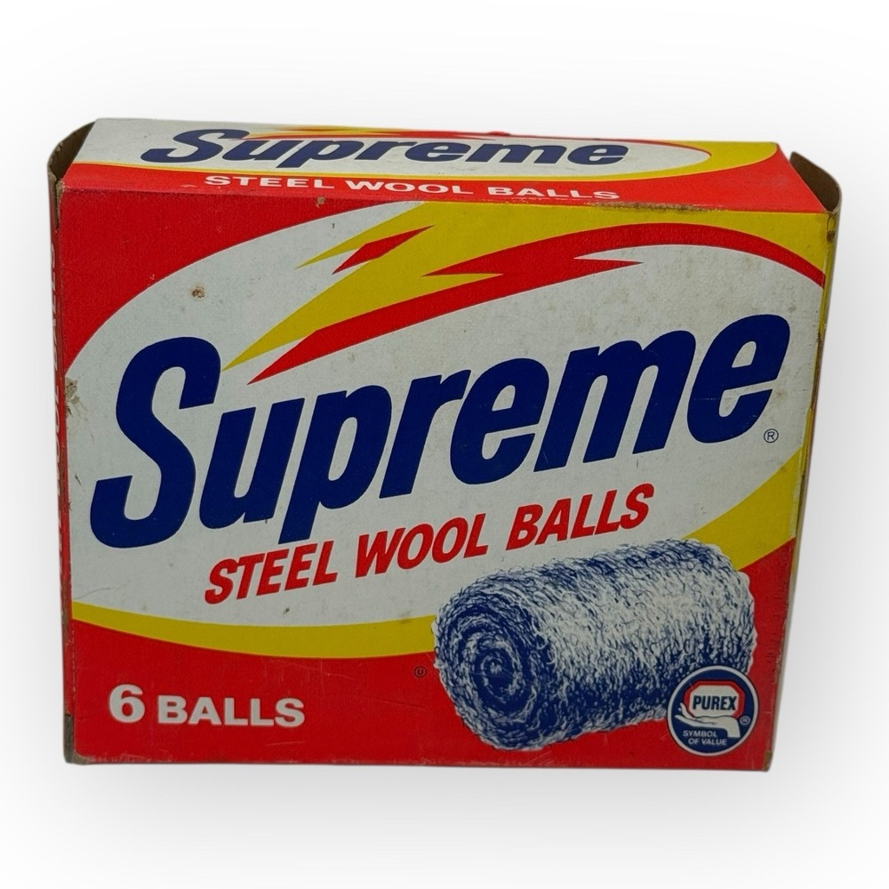 Vintage Purex Supreme Steel Wool Balls Box 1980s Incomplete Prop Advertising‎